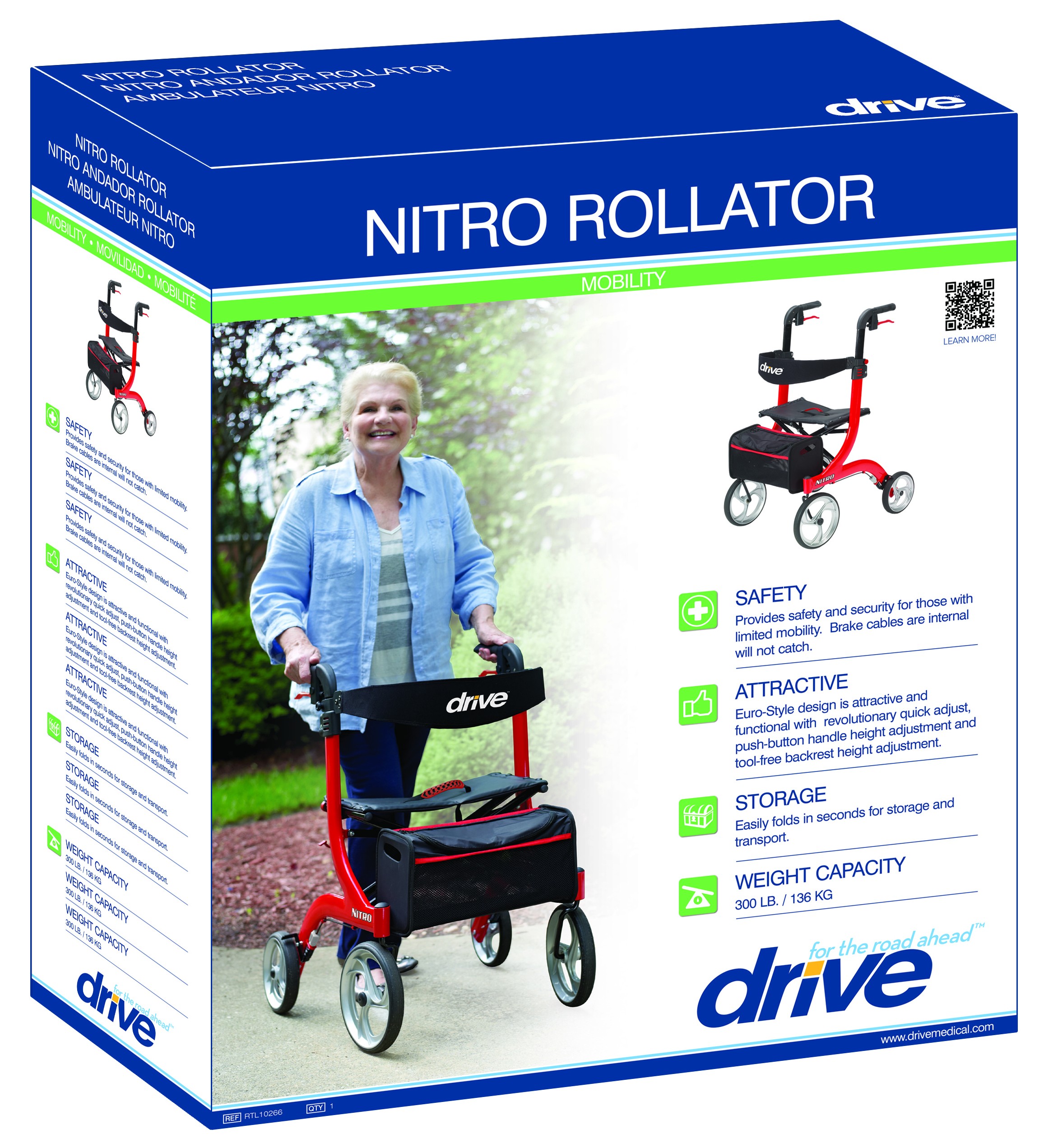 Nitro Aluminum Luxury Rollator Orbit Medical