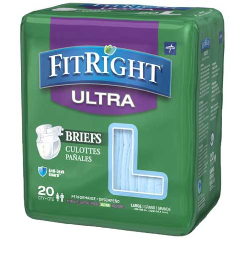 Medline FitRight Ultra Adult Briefs with Tabs, Heavy Absorbency - Orbit ...