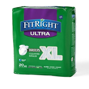 Medline FitRight Ultra Adult Briefs with Tabs, Heavy Absorbency